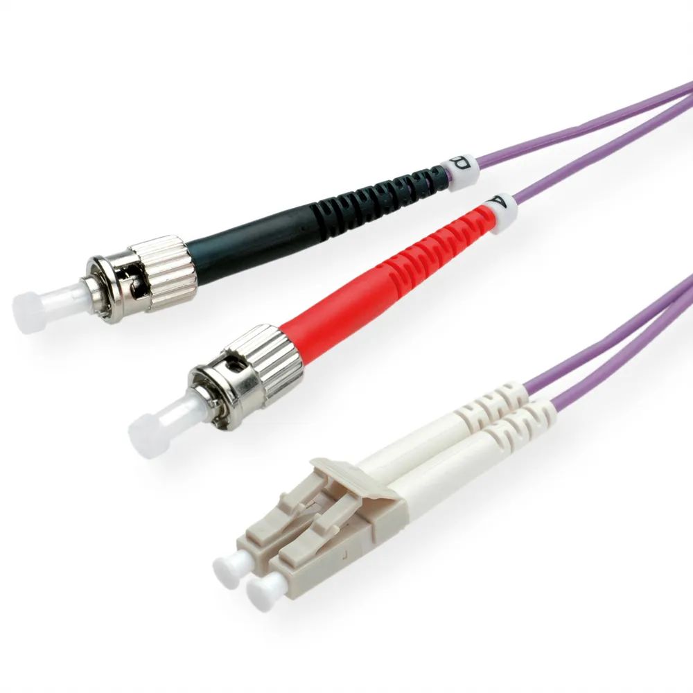 ROLINE LWL-Kabel 50/125µm OM4, LC/ST, violett, 2 m