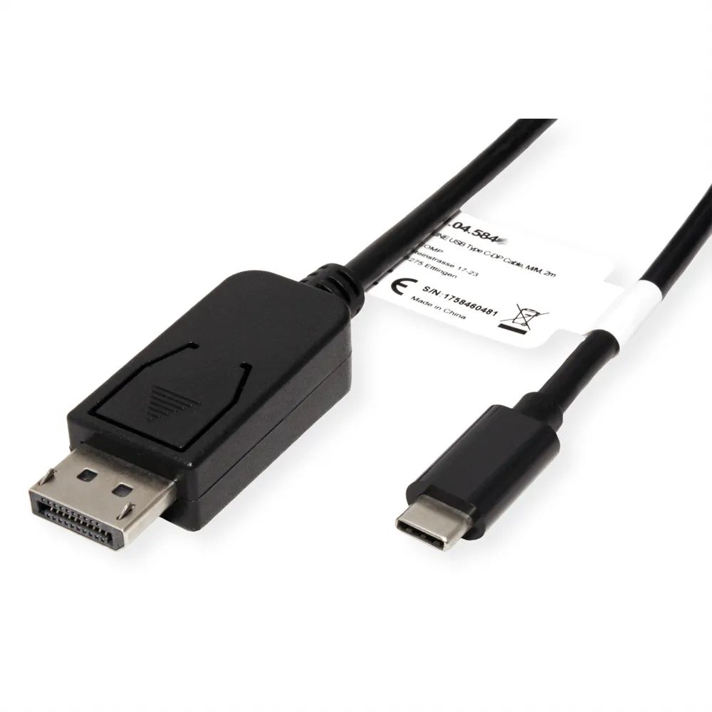 ROLINE USB Typ C - DisplayPort Adapterkabel, v1.2, ST/ST, 2 m
