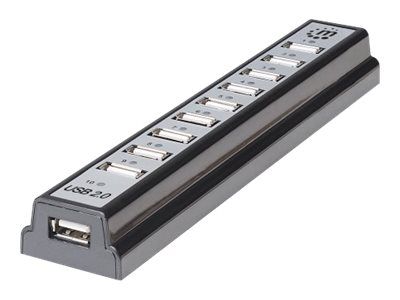 Manhattan USB-A 10-Port Desktop Hub, 10x USB-A Ports, 480 Mbps (USB 2.0)