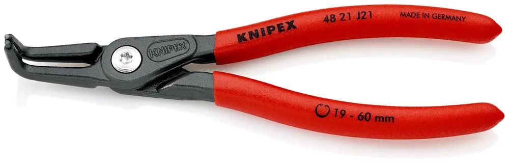 KNIPEX Präzisions-Sicherungsringzange für Innenringe in Bohrungen mit rutschhemmendem Kunststoff überzogen grau atramentiert 165 mm