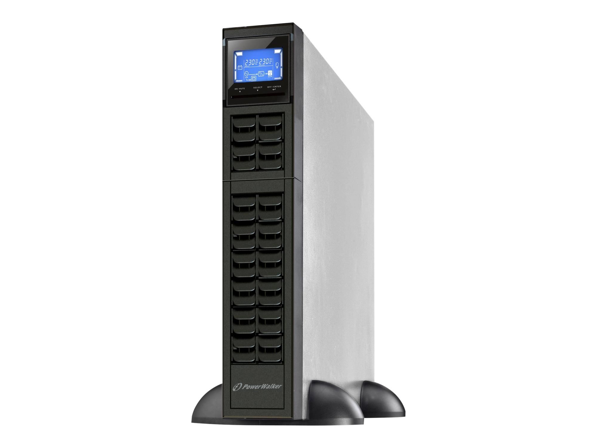 BlueWalker PowerWalker VFI 2000CRM LCD - USV (in Rack montierbar/extern) - 1600 Watt - 2000 VA - 9 Ah - RS-232, USB - Ausgangsanschlüsse: 4 - 2U - 48.3 cm (19")