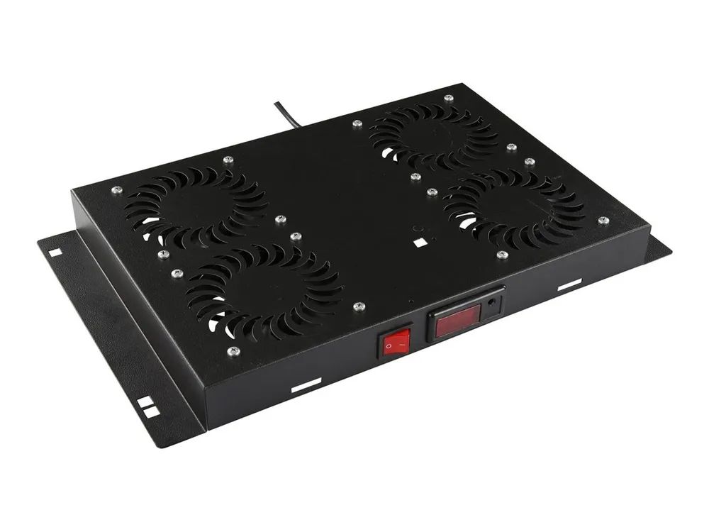 Lanview by Logon - Thermostat für Rack-Lüftermodul - digital - mit Thermostat - auf Dach montierbar - Schwarz - 1U - 48.3 cm (19")
