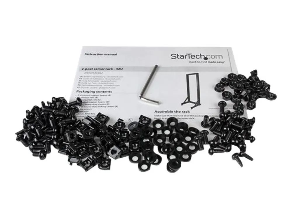 StarTech.com 2 Post Server Rack mit Rollen - stabile Stahl konstruktion