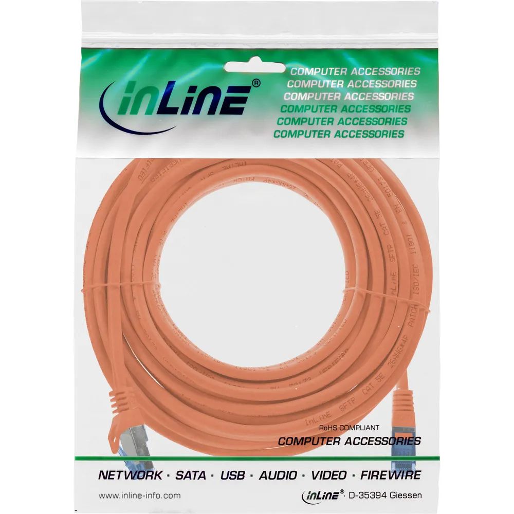 InLine Patchkabel - Cat.6A - S/FTP - TPE (LSZH) - CCA - orange - 7,5m