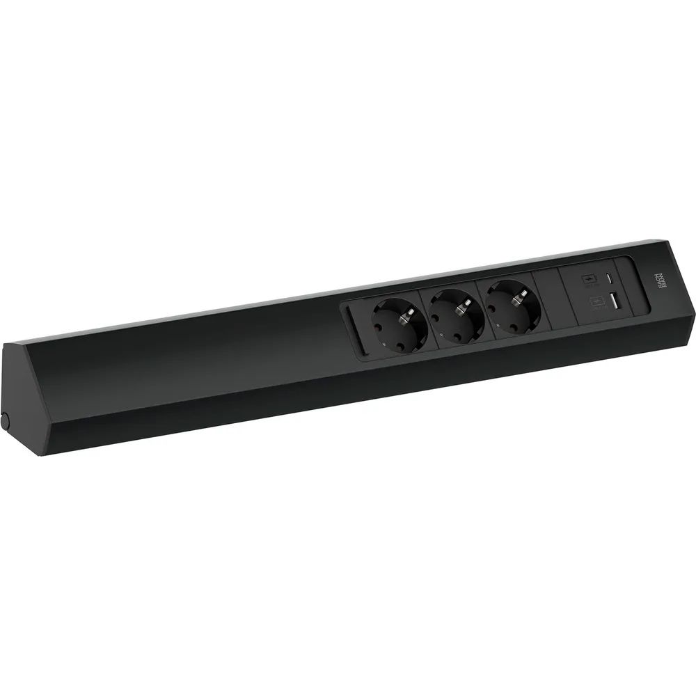 BACHMANN Steckdosenleiste Casia2 L 3 Steckdosen + USB A+C Charger Schwarz