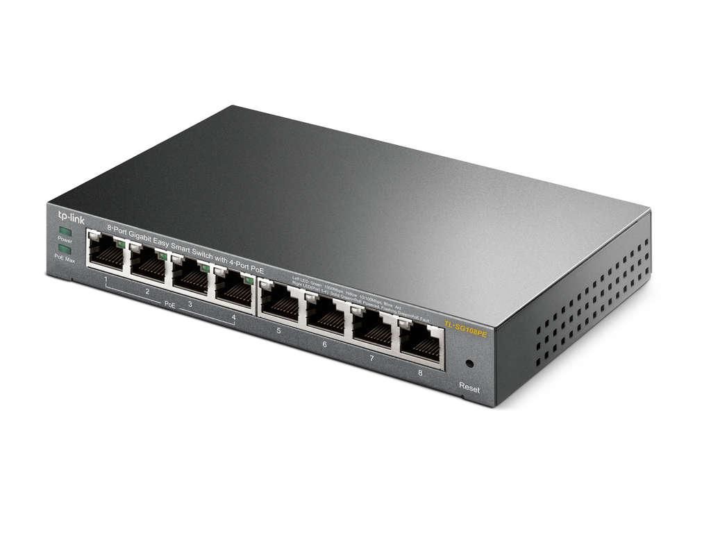 TP-LINK Easy Smart TL-SG108PE - Switch - Smart - 4 x 10/100/1000 (4 PoE+)