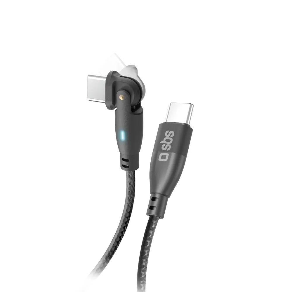 SBS Daten- u. Ladekabel, USB-C  USB-C, 60W, 1m, 180° drehbarer Stecker