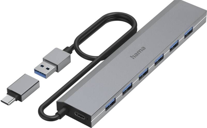 Hama 200137 USB-Hub, 7 Ports, 5 Gbit/s, + Power