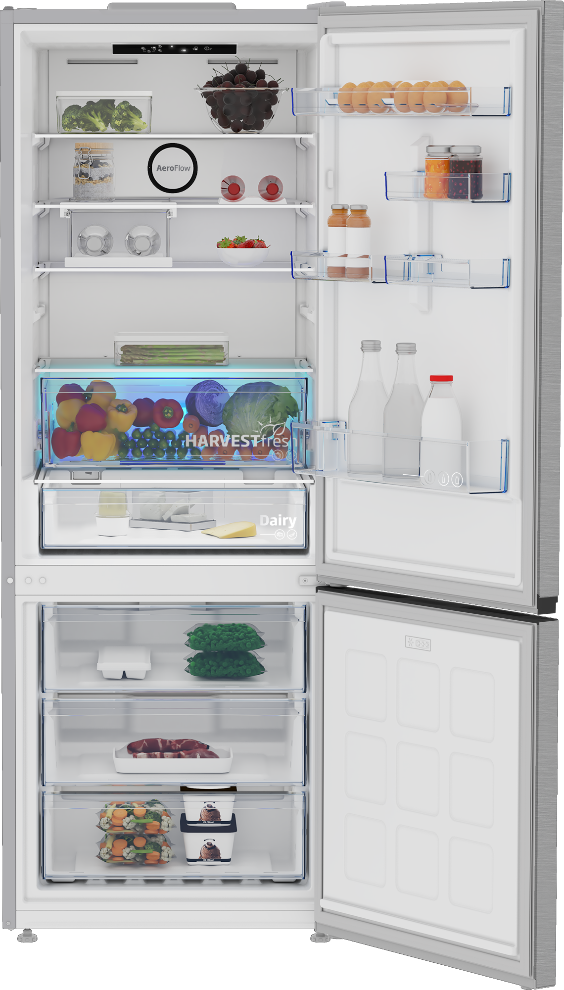 Beko B7RCNE567HXB1 Kühl-/Gefrierkombination,Nutzinhalt:490 L, Edelstahllook