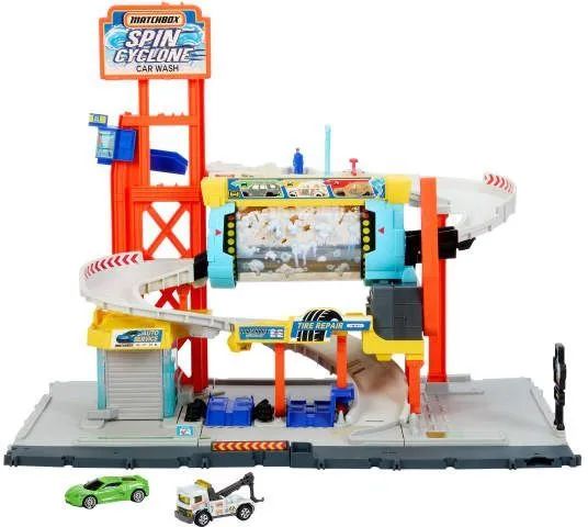 Mattel GmbH MBX Spielset Rotierende Waschstraße
