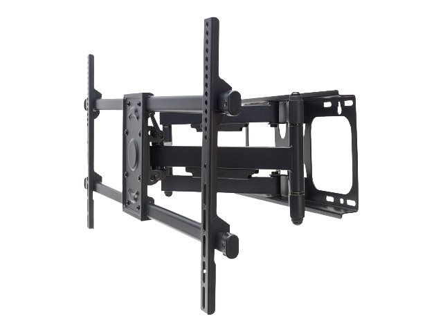 Manhattan TV & Monitor Mount, Wall, Full Motion, 1 screen, Screen Sizes: 37-75", Black, VESA 200x200 to 800x400mm, Max 75kg, LFD, Tilt & Swivel with 3 Pivots, Lifetime Warranty - Klammer - für gekrümmter LCD-Fernseher - stabiler Stahl - Schwarz - Bil