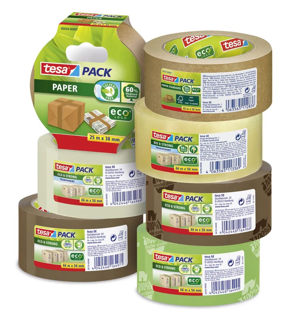 tesapack® Paper Standard EcoLogo 50m x 50mm, 3er-Pack