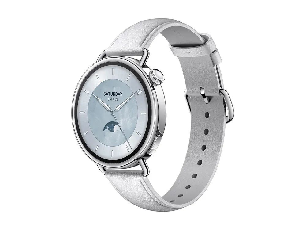 Xiaomi Watch S4 41mm with White Leather Strap