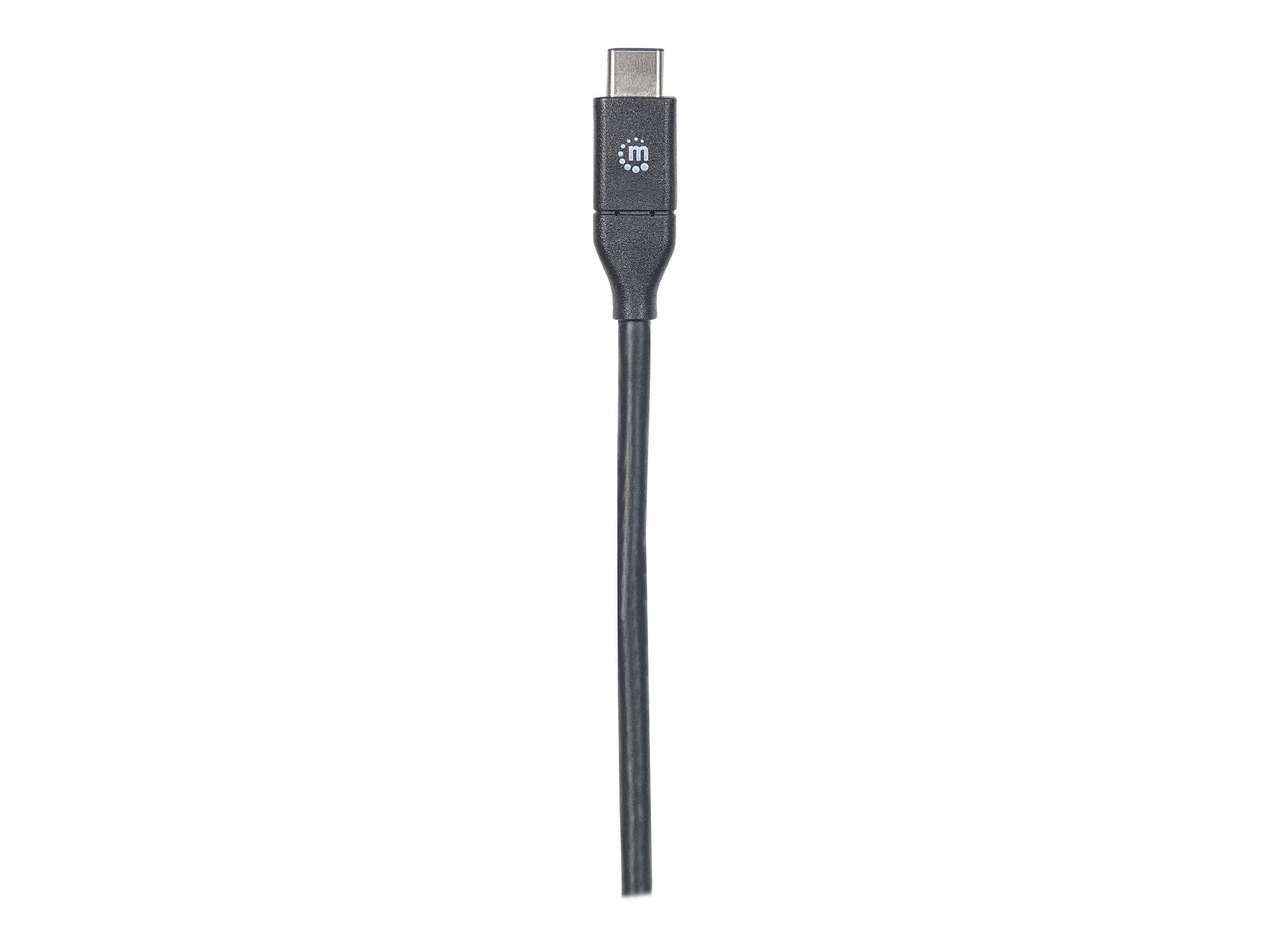 Manhattan USB-C to USB-C Cable, 1m, Male to Male, Black, 10 Gbps (USB 3.2 Gen2 aka USB 3.1)