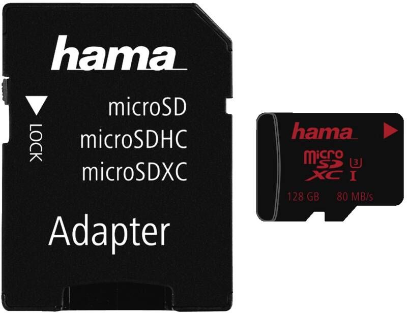 Hama 213116 mSDXC 128GB U3 80MB/s +A/F_MINI_HSL