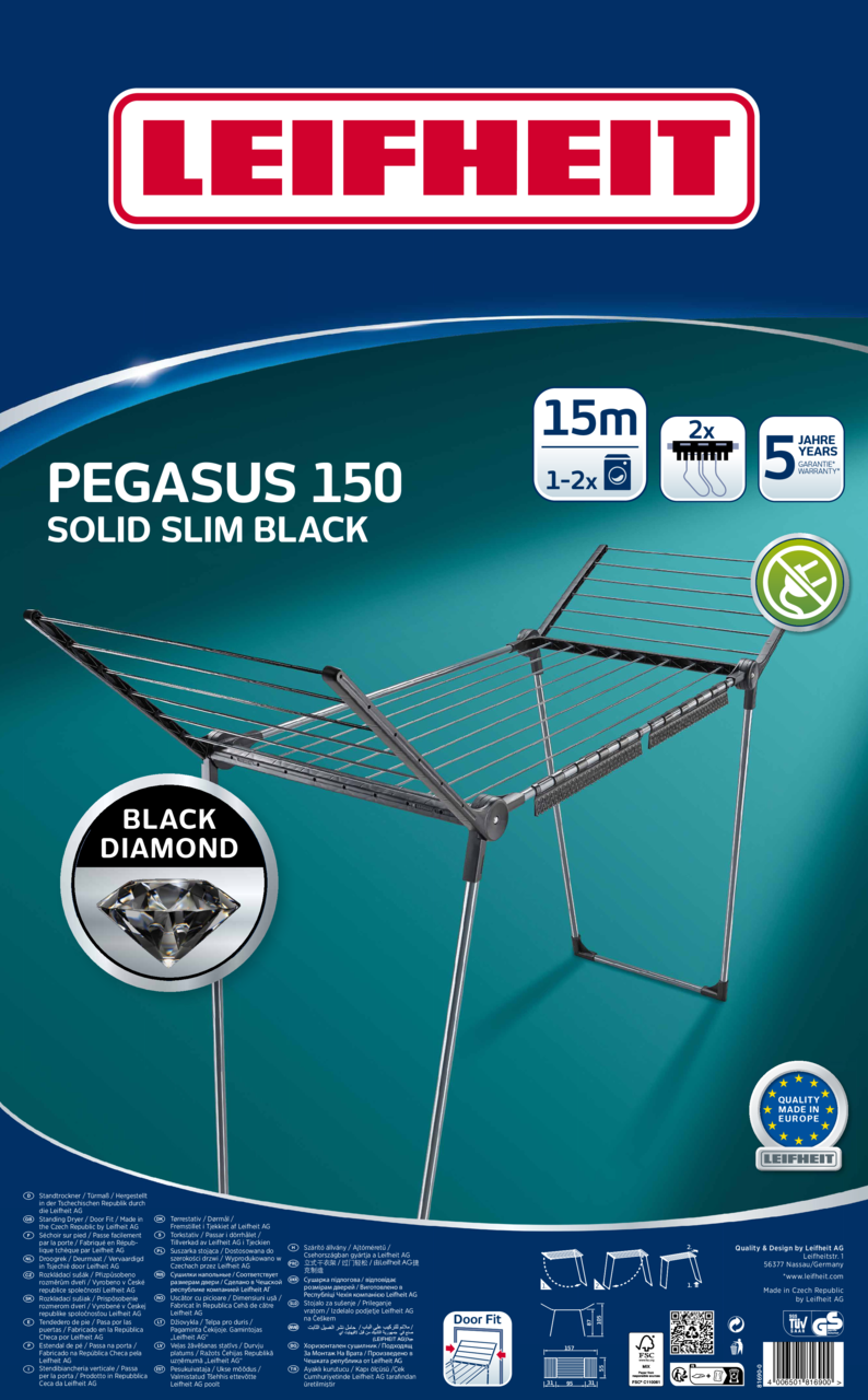 Leifheit Standtrockner Pegasus 150 Solid Black