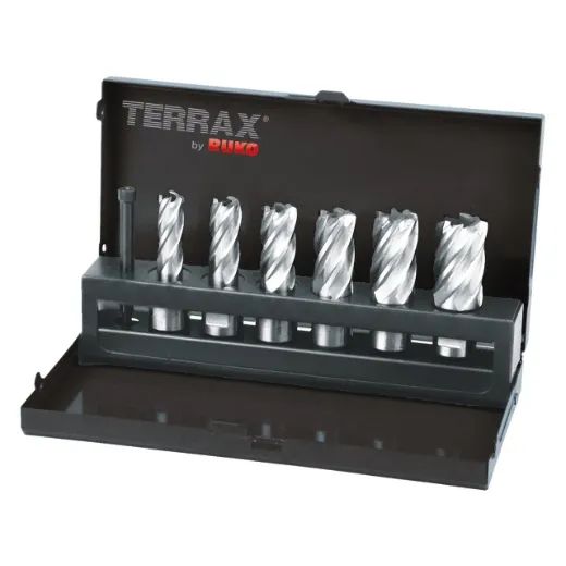 TERRAX by RUKO Kernbohrer-Satz HSS mit Weldonschaft (3/4") Schnitttiefe 30,0 mm