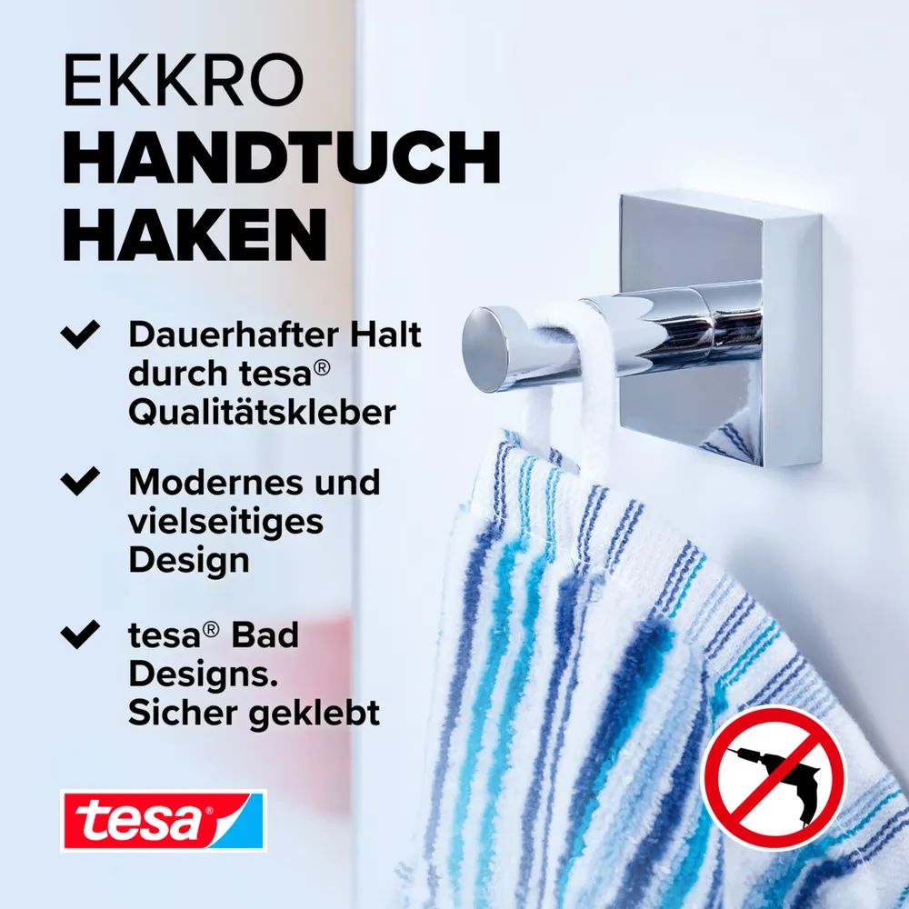 tesa® EKKRO Handtuchhaken, verchromt