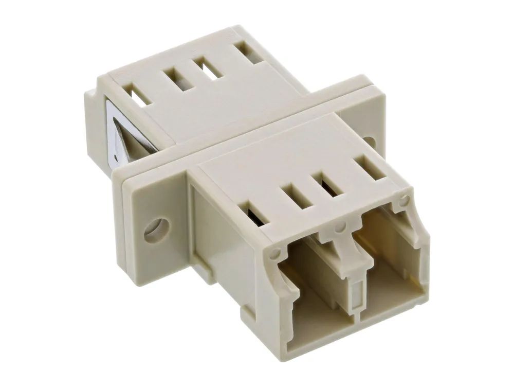 InLine LWL Kupplung - Duplex LC/LC - multimode - beige - Keramik-Hülse - zum Einbau