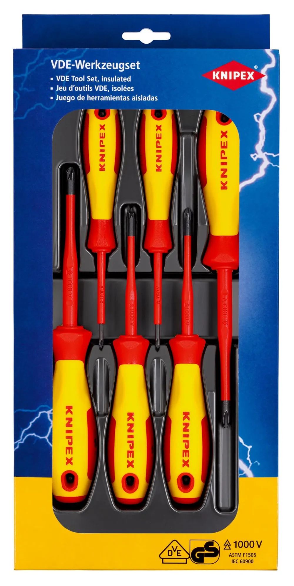 KNIPEX VDE Schraubendreher-Paket Phillips® / Pozidriv® 6-teilig