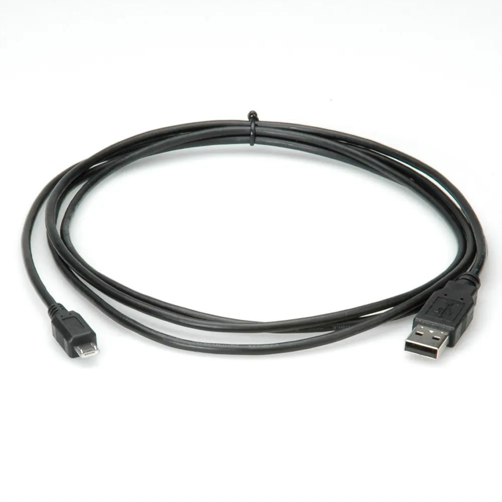 ROLINE USB 2.0 Kabel, USB A ST - Micro USB B ST, schwarz, 1,8 m