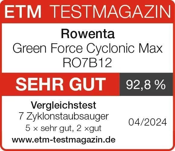Rowenta RO7B12 Zyklon-Staubsauger Green Force Cyclonic Max  - Schwarz/Türkis