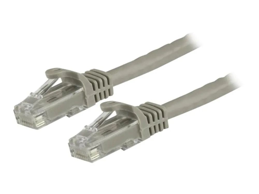 StarTech.com 15m Cat6 Snagless Gigabit UTP Netzwerkkabel - Cat 6 RJ45 Netzwerkkabel mit Knickschutz - Grau - Patch-Kabel - RJ-45 (M)