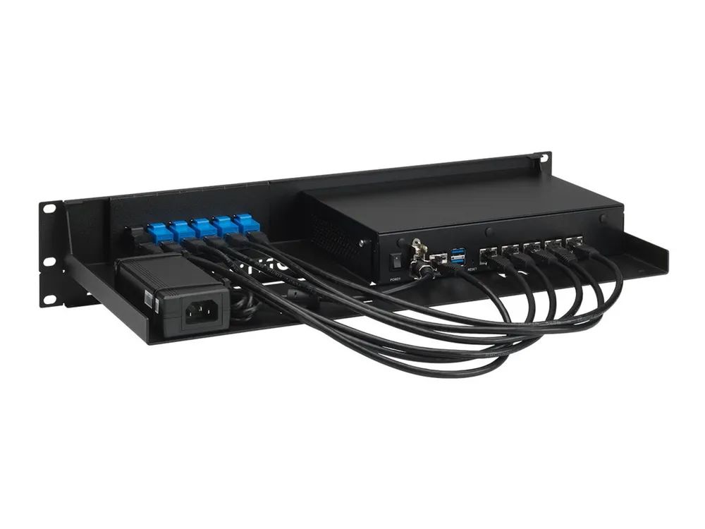 Rackmount.IT BC-RACK RM-BC-T2 - Montagesatz für Netzwerkgeräte - Rack montierbar - Jet Black, RAL 9005 - 1.3U - 48.3 cm (19")