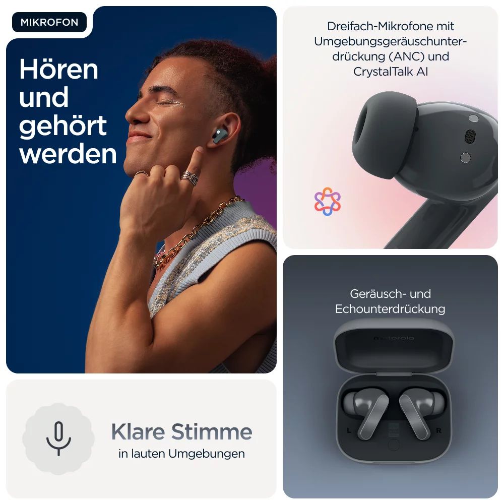 Motorola Moto Buds Bass Pantone, Dark Shadow