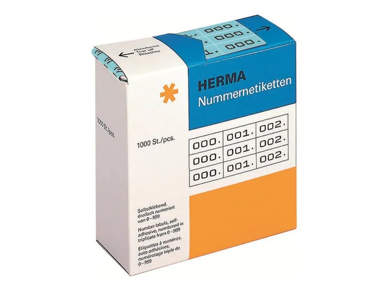 HERMA Schwarz, Blau - 10 x 22 mm 3000 Etikett(en) (1000 Bogen x 3)