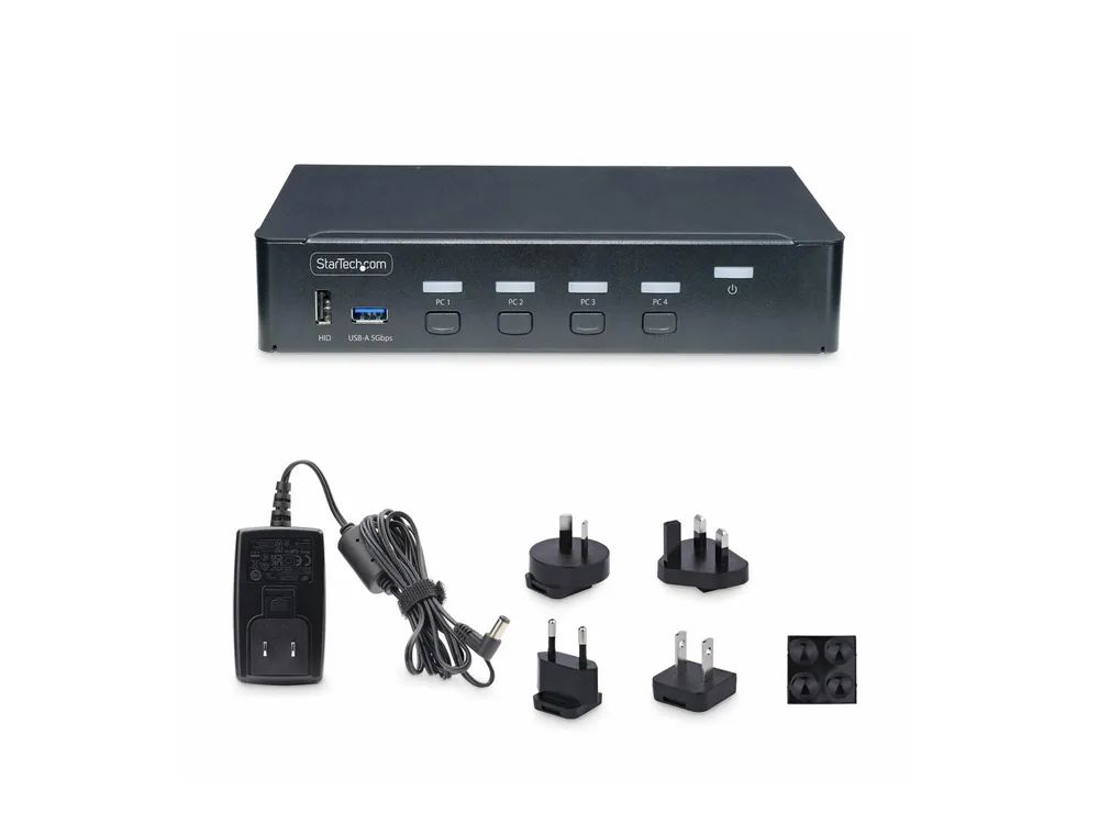 StarTech.com 4-Port DisplayPort KVM Switch, 4K 60Hz, TAA Compliant