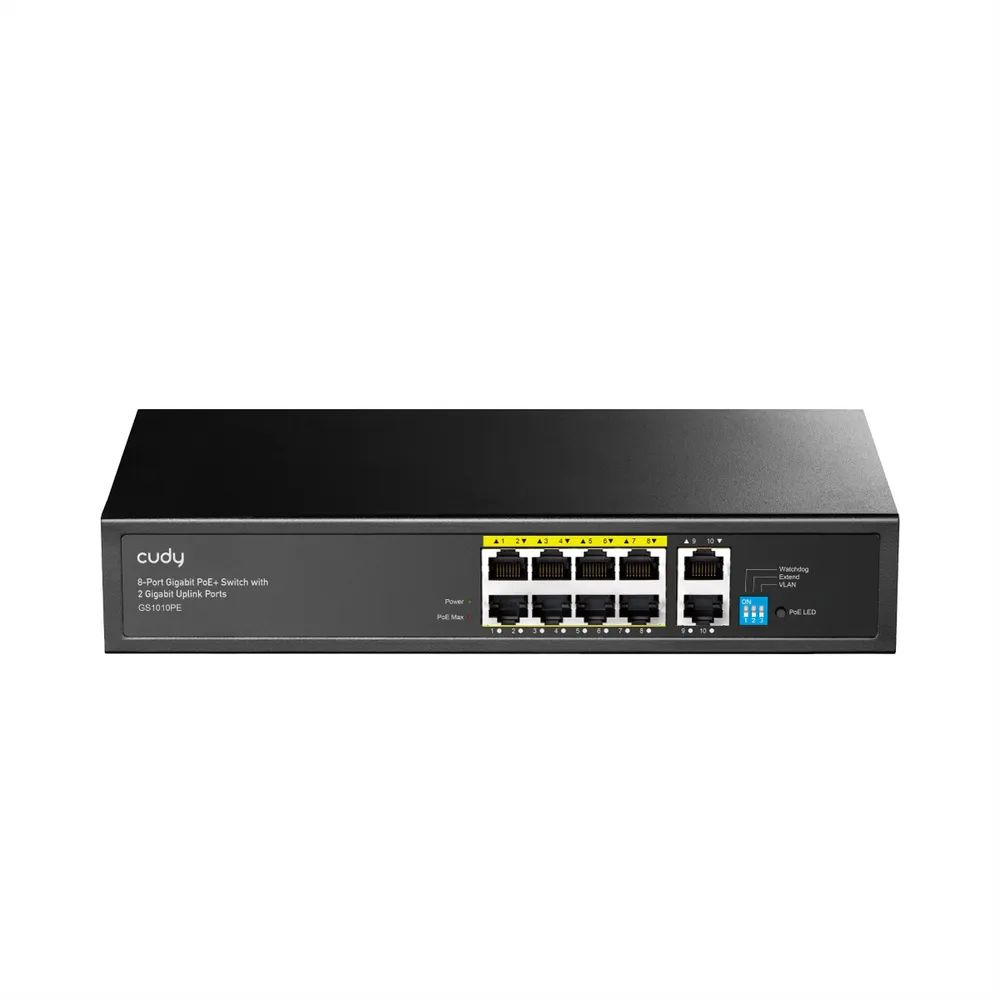 CUDY GS1010PE - 2.0 - Switch - 8 x 10/100/1000 (PoE)