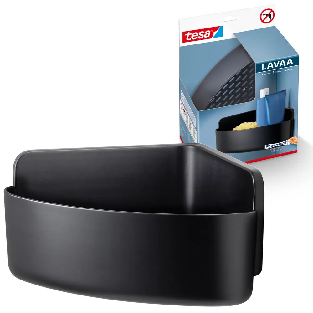 tesa® LAVAA Eck-Duschkorb, Edelstahl, Badaccessoire