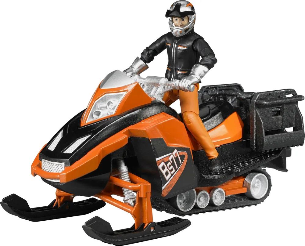 Bruder Snowmobil m. Fahrer u. Ausst.| 63101 - Pistenraupen-Modell - Acrylnitril-Butadien-Styrol (ABS) - Mehrfarbig