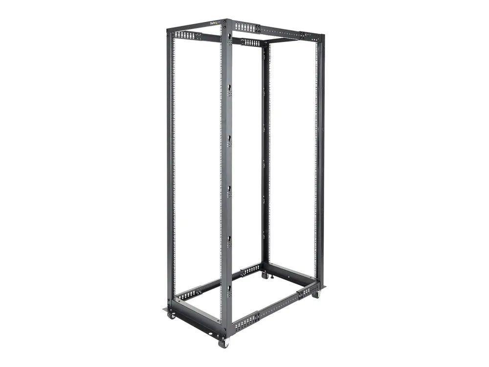 StarTech.com Open Frame Rack 42HE - 4 Pfosten Serverschrank - 58 cm - 104 cm tiefenverstellbar mit Rollen / Nivellierfüße und Kabelverwaltung (4POSTRACK42)