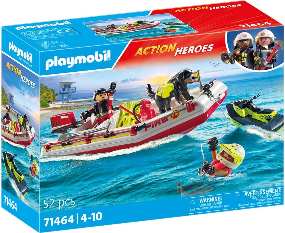 PLAYMOBIL Feuerwehrboot mit Aqua Scooter Aktion/Abenteuer