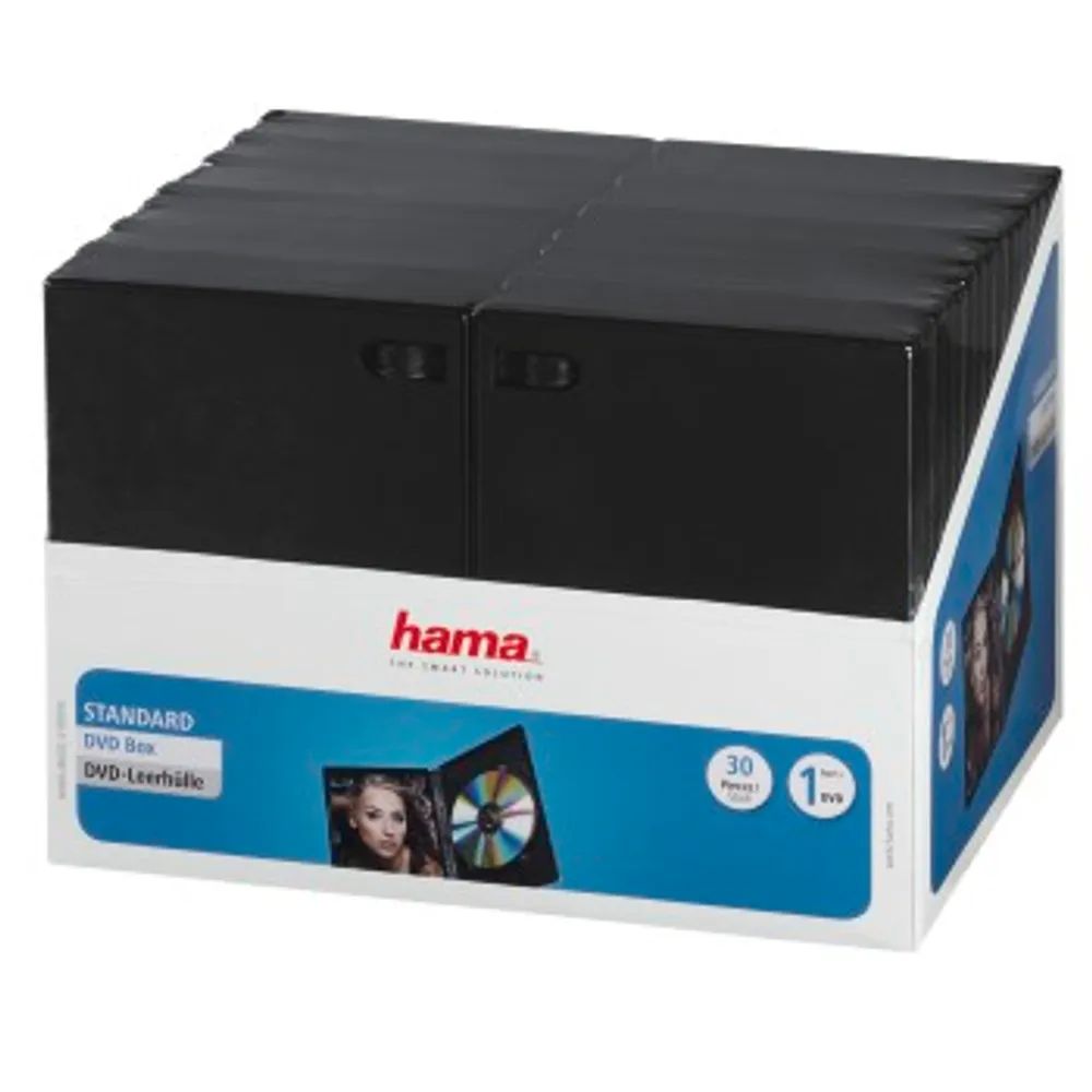 Hama DVD-Leerhüllen, 30er-Pack, Schwarz, Vorratspack