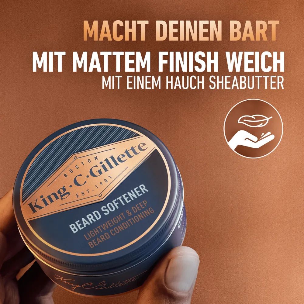 King C. Gillette Geschenkset Bartshampoo + Bartbalsam + Kosmetikbeutel