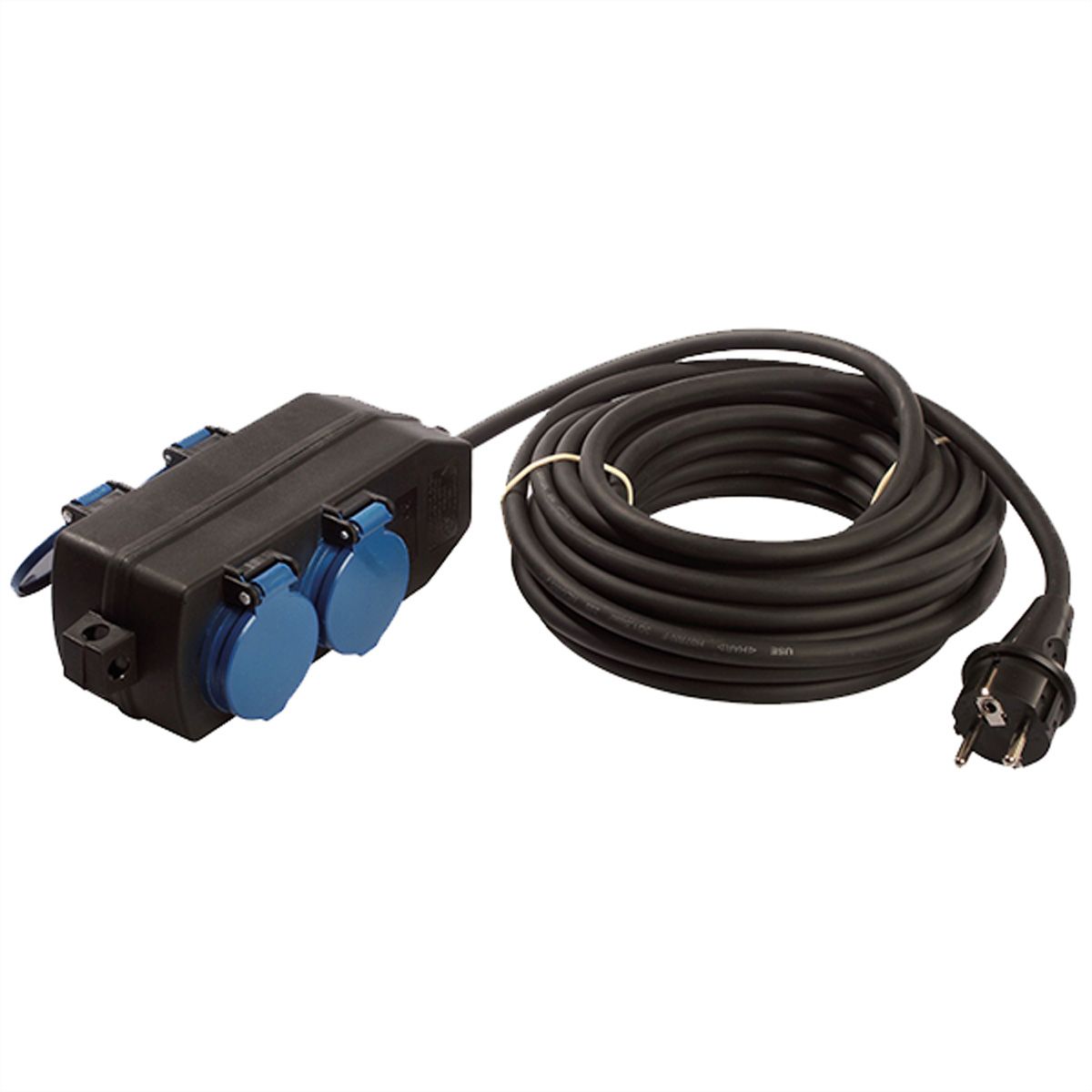 Bachmann Steckdosenleiste - Wechselstrom 230 V - 3500 Watt - Eingabe, Eingang CEE 7/7 - Ausgangsanschlüsse: 4 (4 x CEE 7/3)