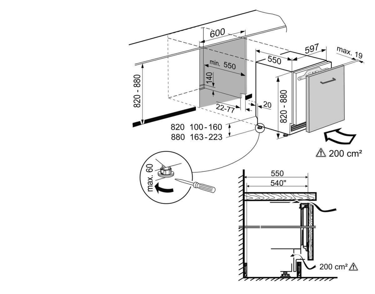 UIKo 1560 Premium Integrierbarer Unterbau-Kühlschrank