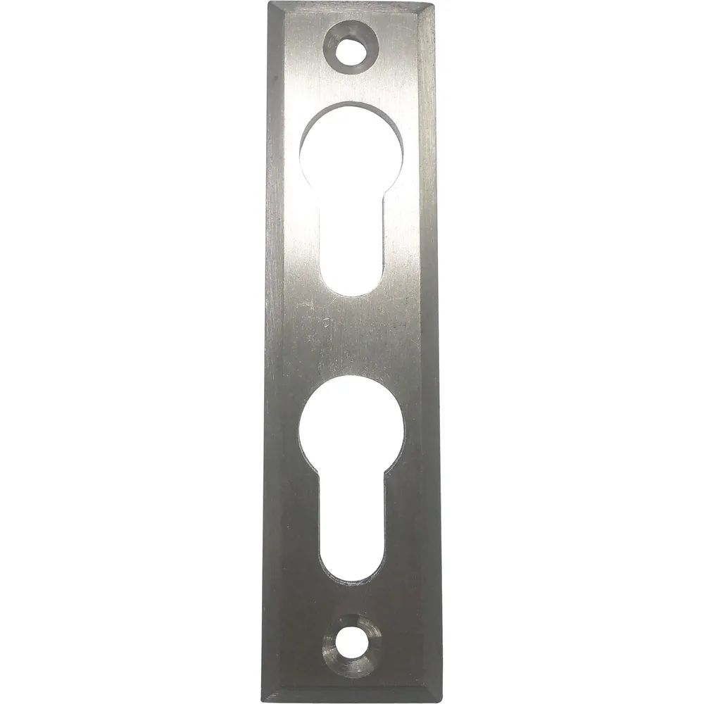 Schösswender PZ-Rosette mit 2 PZ-Lochungen, eckig, Edelstahl matt