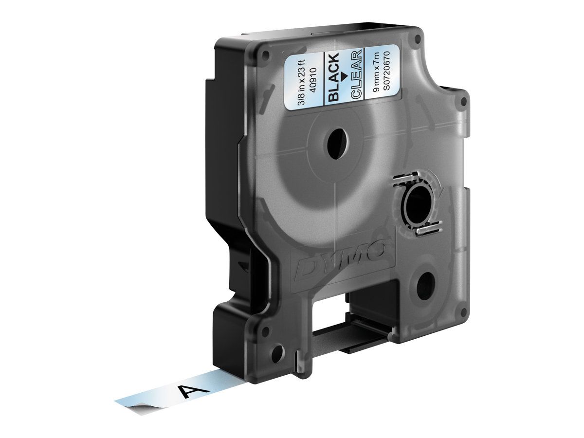 Dymo D1 - Selbstklebend - Schwarz auf Transparent - Rolle (0,9 cm x 7 m)