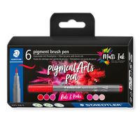 STAEDTLER Pigment Arts Brush Pen Reds & Pinks - 6 Farben - Pink - Rot - Rund - Kunststoff - Polypropylen (PP) - Tinte auf Wasserbasis - Erwachsene & Kinder