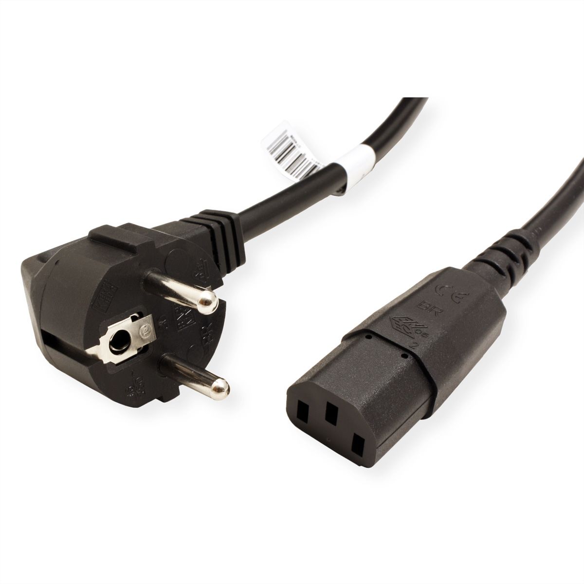 Bachmann H05VV-F 3G 1.50 mm² - Stromkabel - CEE 7/7 rechtwinklig bis IEC 60320 C13