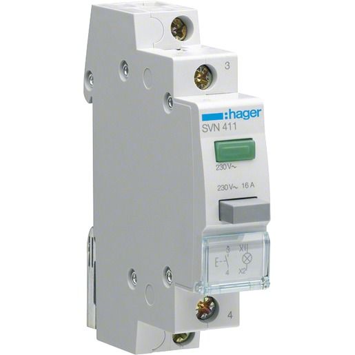 Hager TASTER M.MELDEL. LED 1S. 1PLE / HAGER SVN 411 GRÜN SVN411