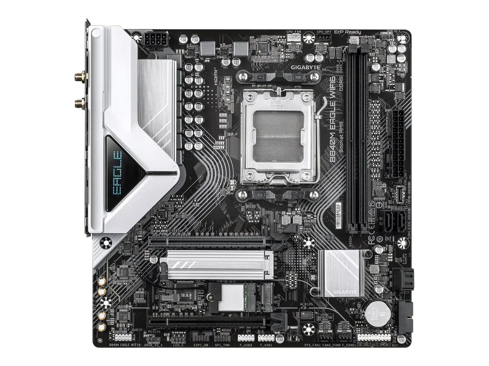 Gigabyte B840M EAGLE WIFI6 - Motherboard - micro ATX - Socket AM5 - AMD B840 Chipsatz - USB-C 3.2 Gen 1, USB 3.2 Gen 1 - Wi-Fi 6, Bluetooth, 2.5 Gigabit LAN - Onboard-Grafik (CPU erforderlich)