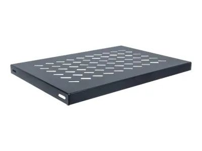 Intellinet 19" Fachboden zur Festmontage, 1 HE, 345 mm Tiefe, schwarz - Rack - Regal - Schwarz, RAL 9005 - 1U - 48.3 cm (19")