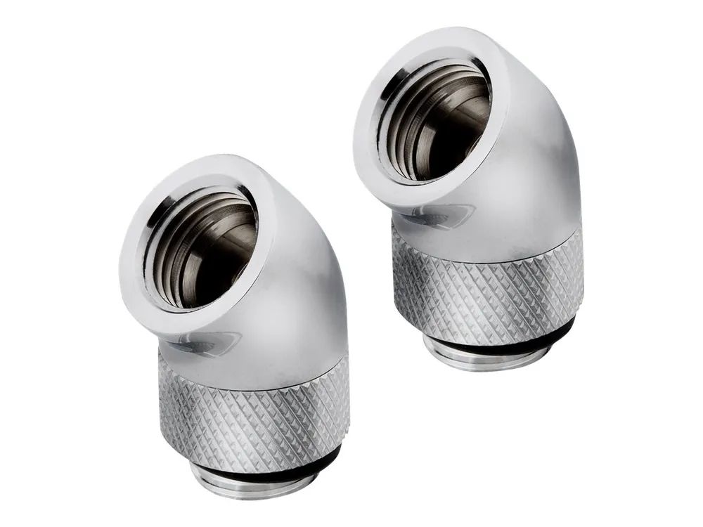Corsair Hydro X Series 45° Rotary Adapter - Flüssigkühlsystemarmatur - Chrom (Packung mit 2)