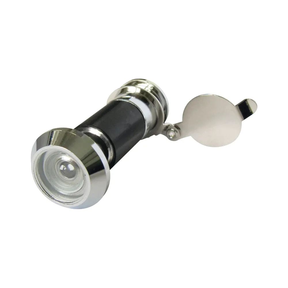 GRUNDMANN Türgucker ø 14, Linse 170°, TS 60-70, Messing verchromt, feuerhemmend