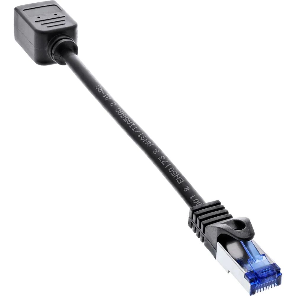 InLine Patchkabel Verlängerung - RJ45 Protektor - S/FTP (PiMf) - Cat.6A - 0,2m